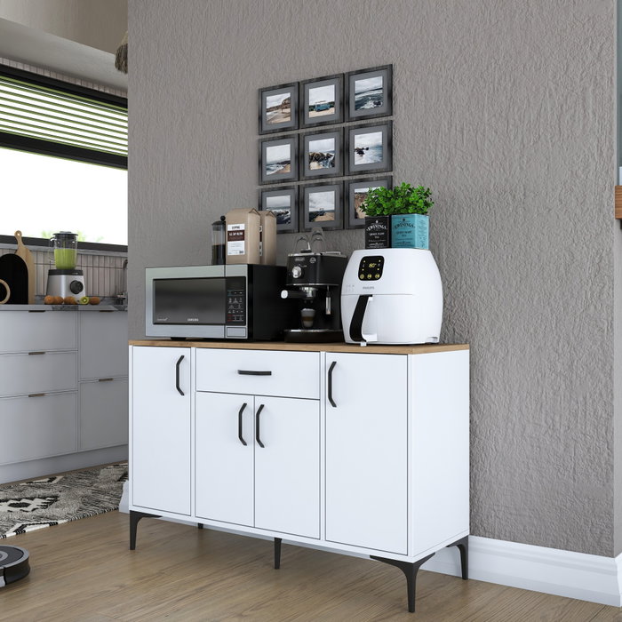 Hanah Home Gabinete Multipropósito Blanco y Nuez